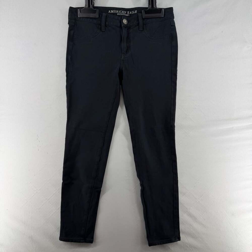 0431 American Eagle Outfitters Super Stretch X Jegging Black Jeans Size 10 Regul